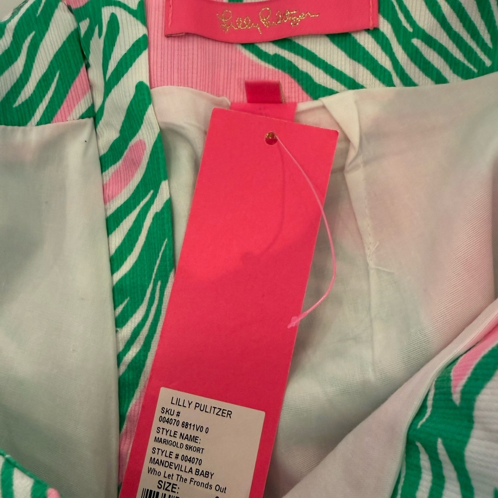 NWT Lilly Pulitzer Marigold Skort Mandevilla Baby who let the fonds out Sz 0 - Picture 6 of 13